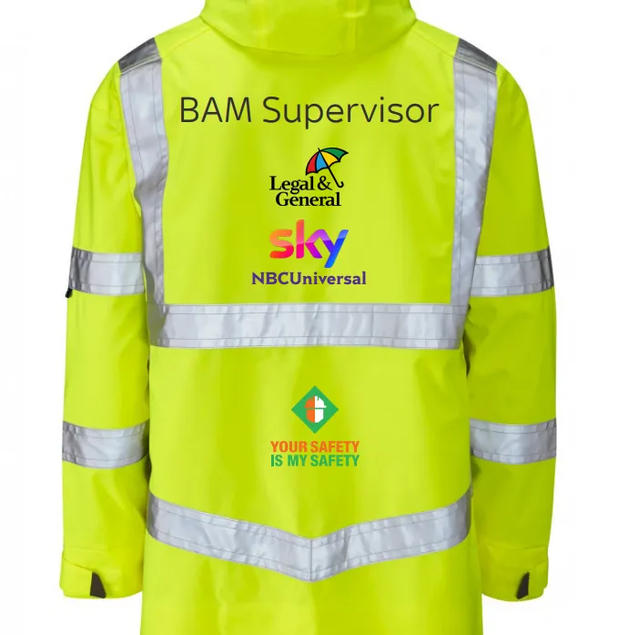 Sky Elstree Padded Hi Vis Bomber Site Jacket