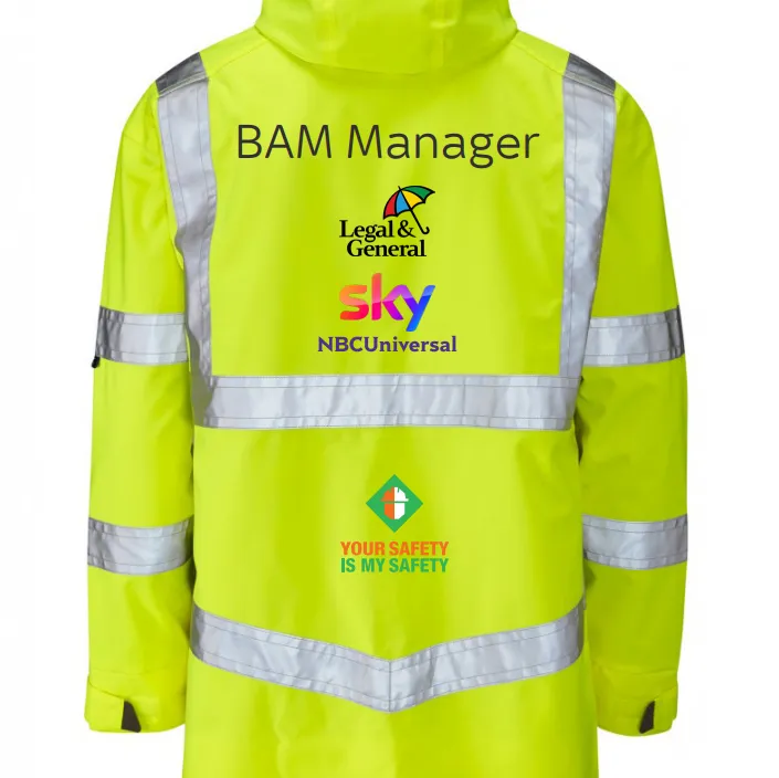 Sky Elstree Padded Hi Vis Bomber Site Jacket