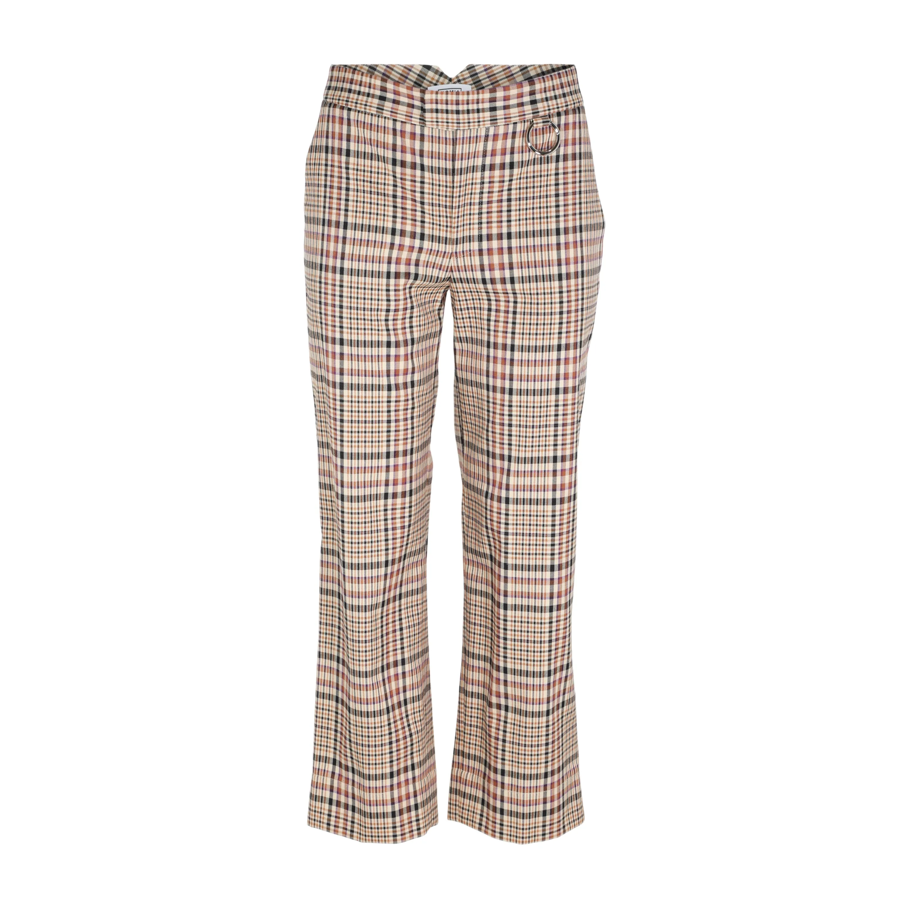 SLIM CROPPED TROUSERS -PLAID MULTI