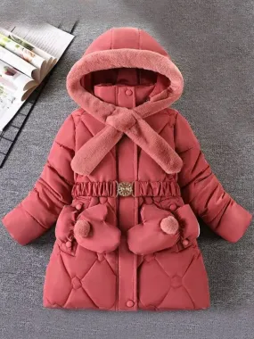 Snowy Strolls Belted Parka Jacket