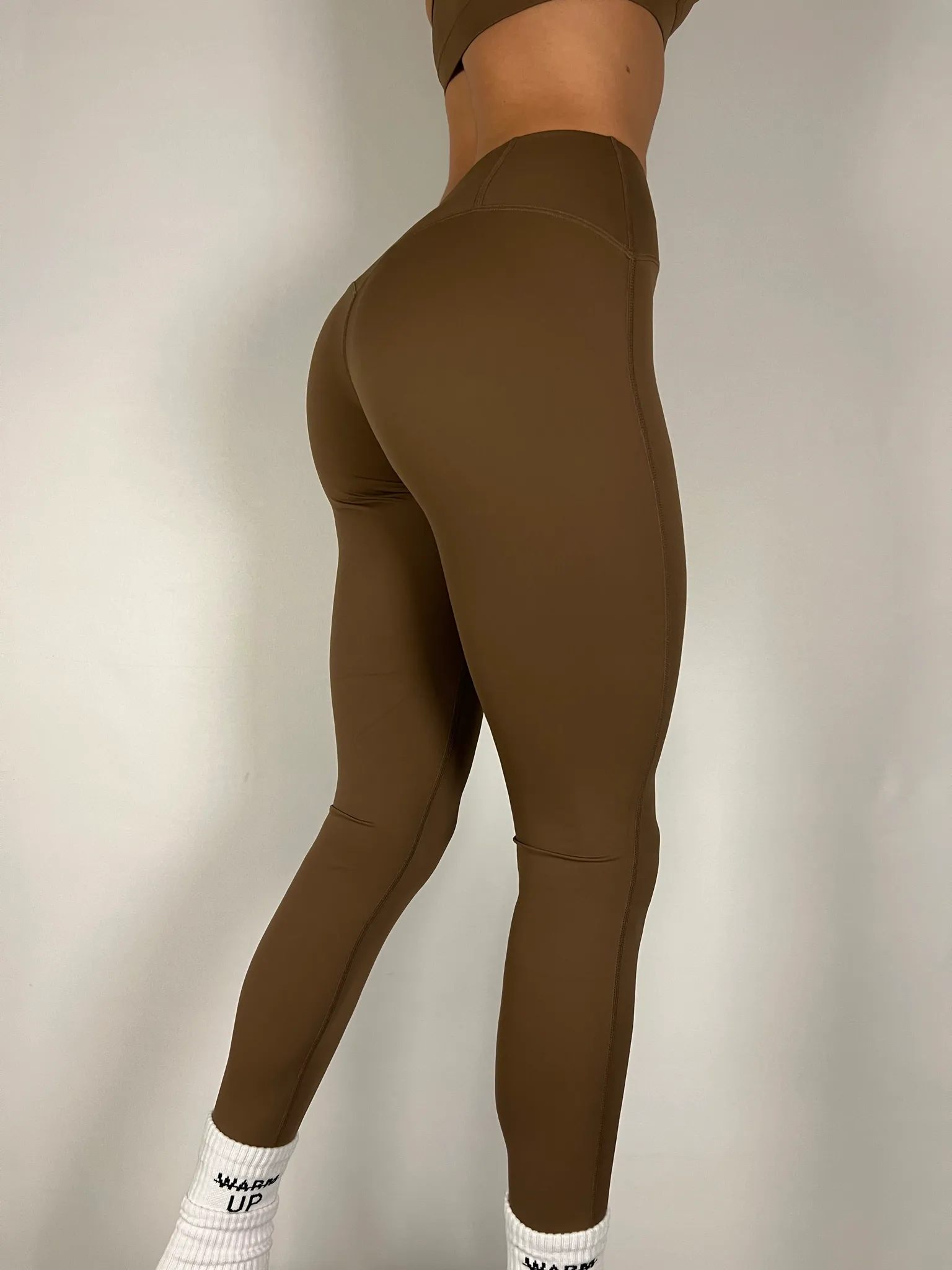 Soft Brown Mid Waist Leggings