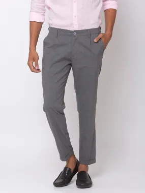 Spykar Men Ash Cotton Slim Fit Trousers