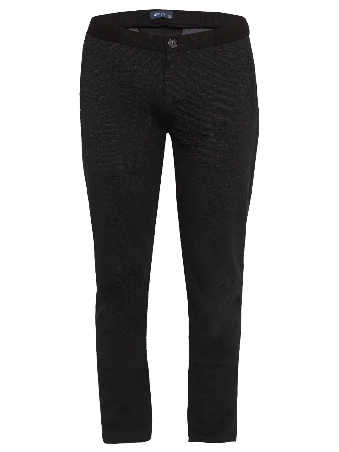 Spykar Men Black Polyester Slim Fit Trousers