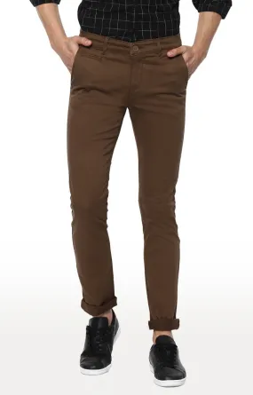 Spykar Men Green Cotton Slim Fit Casual Trousers