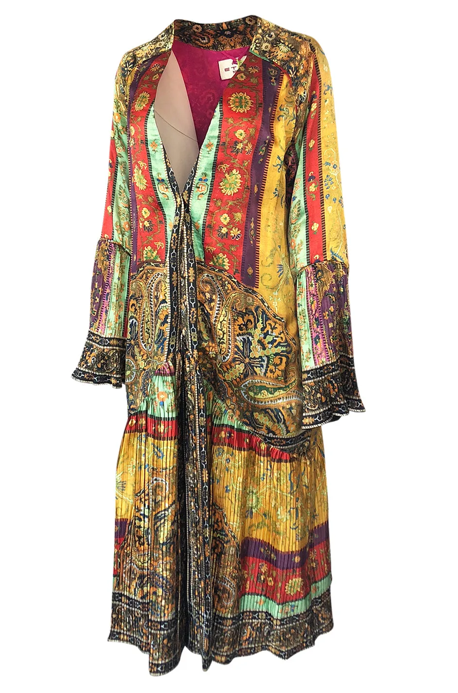 S/S 2017 Etro Look 22 Printed Plisse Washed Silk Jacket or Light Coat