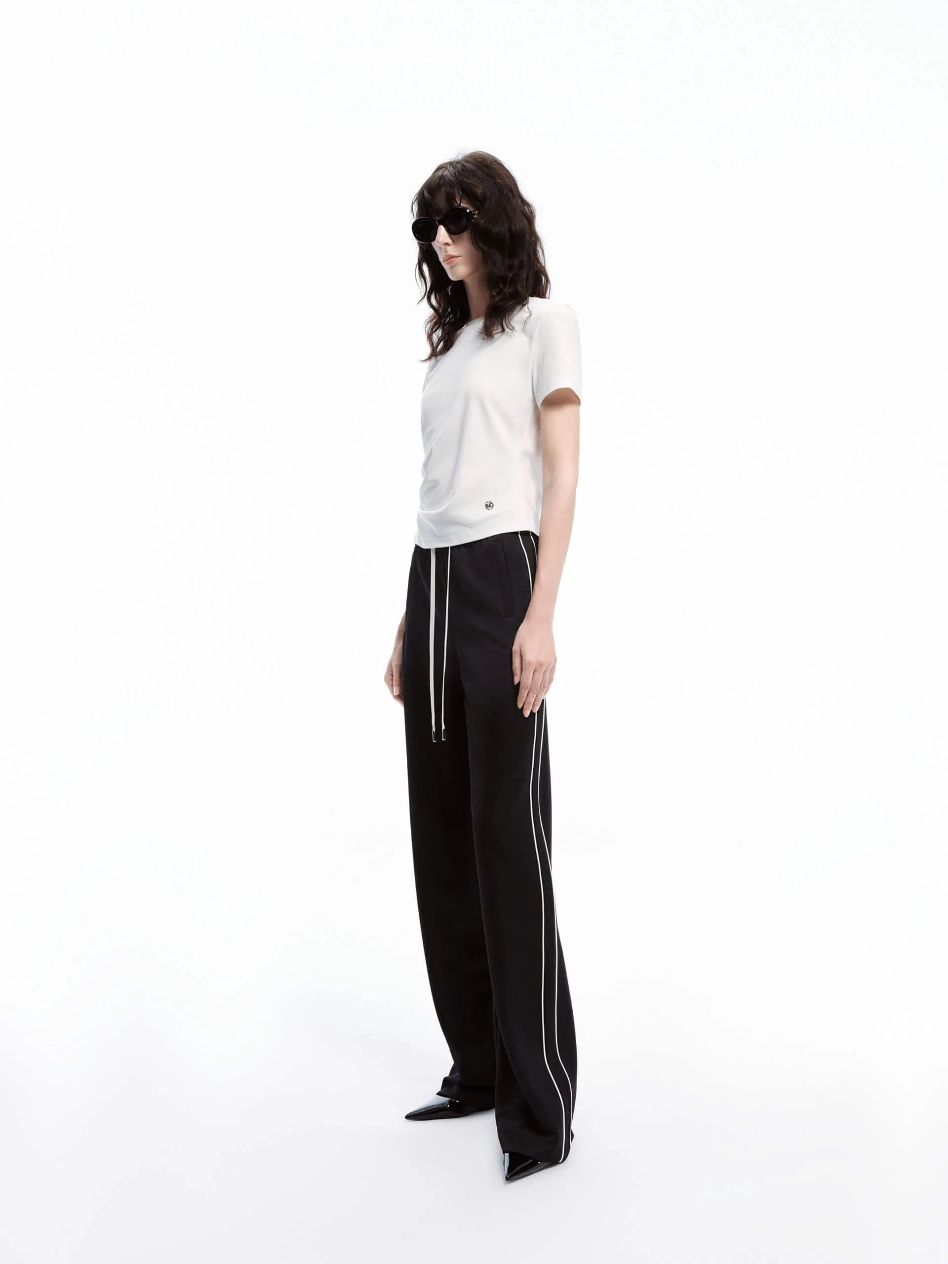 Straight Drawstring Trousers