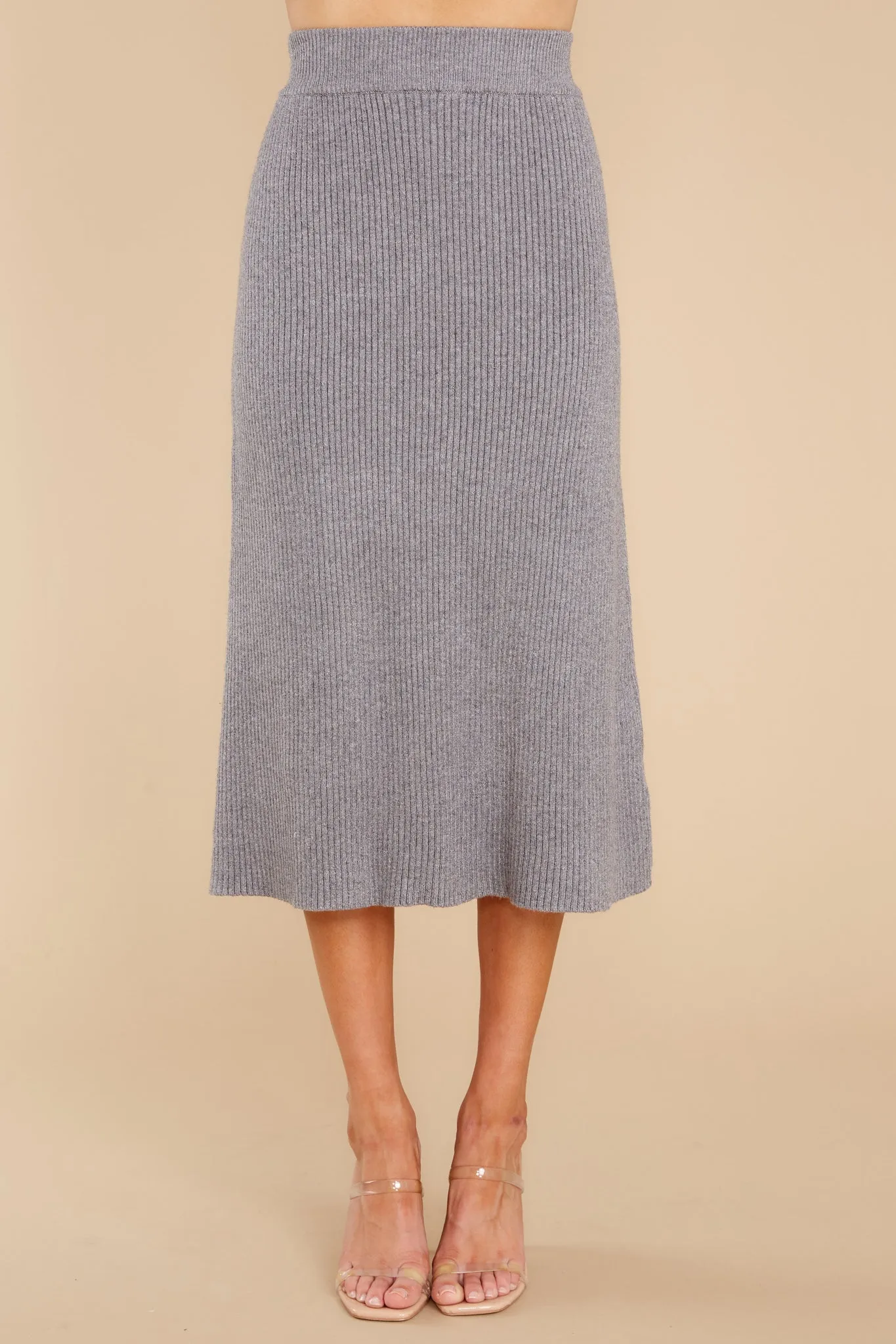 Study Hall Charcoal Grey Midi Skirt