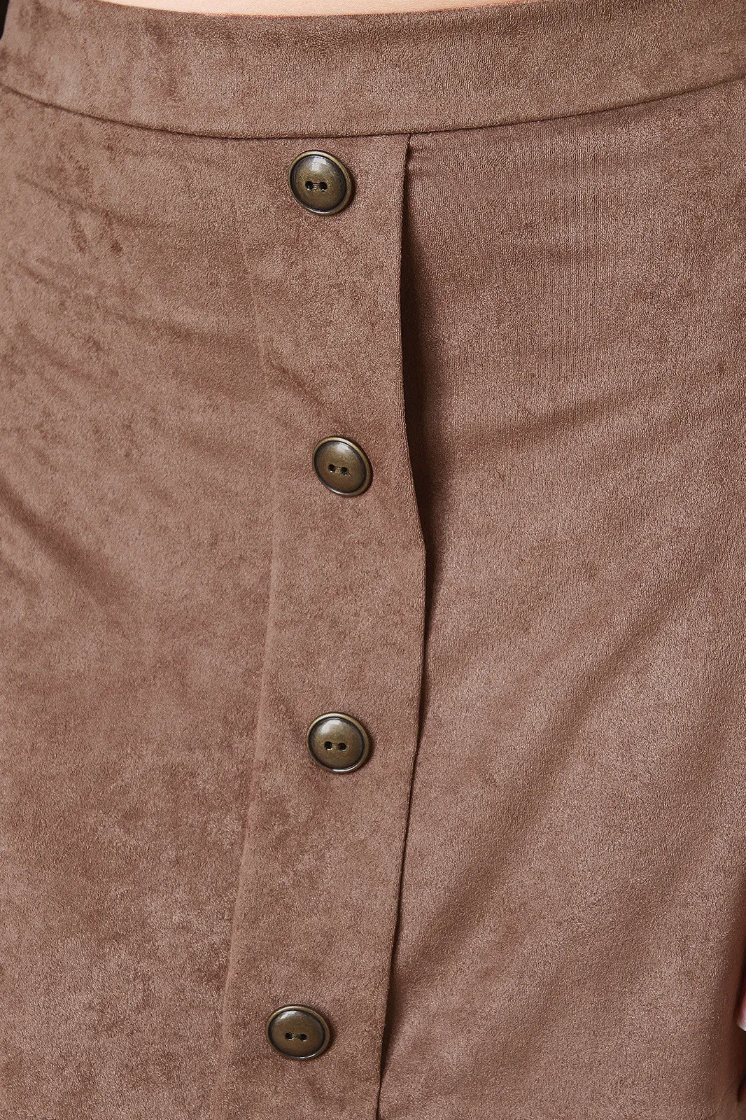 Suede Button Up Skirt