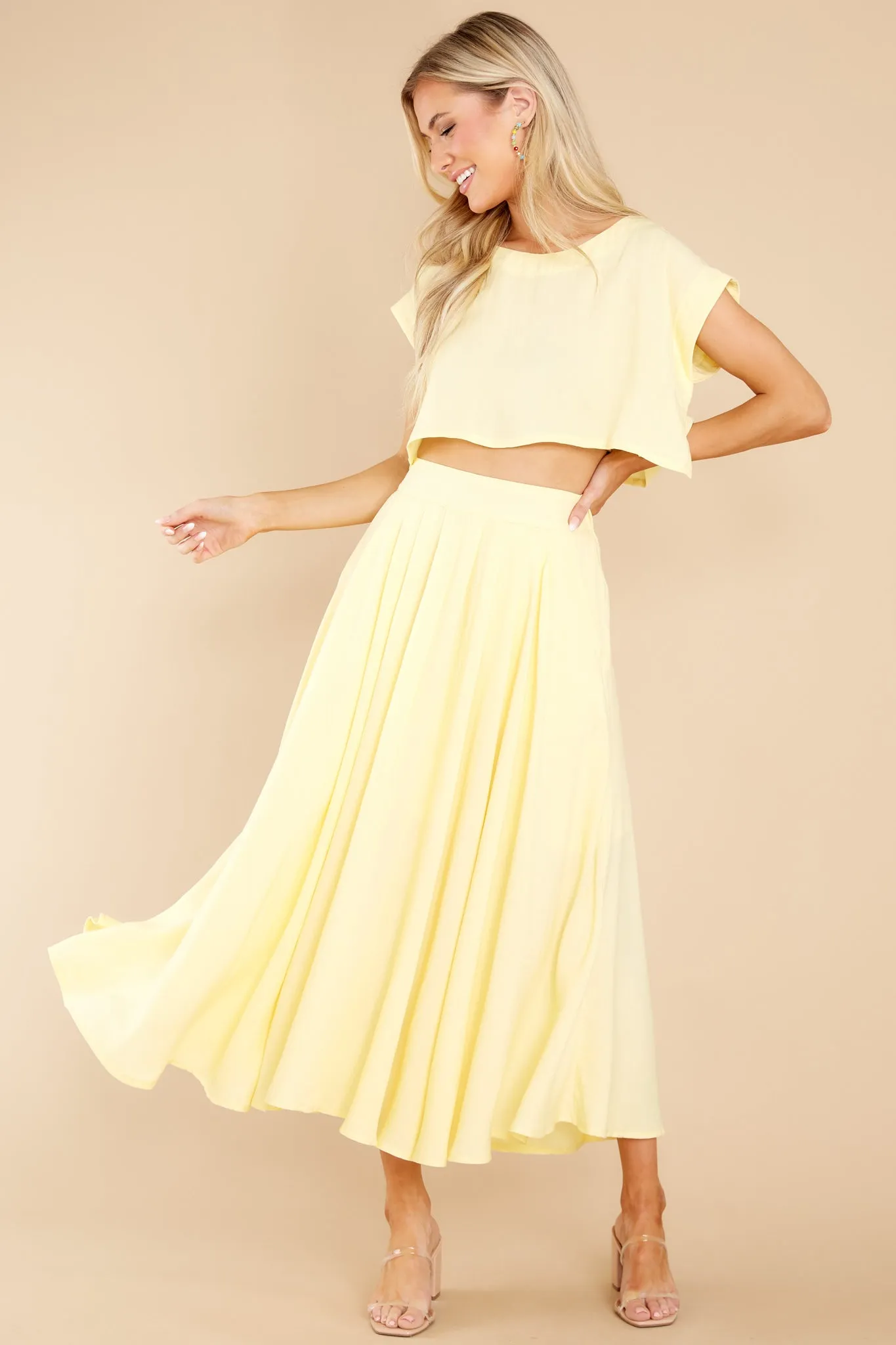 Sweet Memory Of Us Pastel Yellow Two Piece Set