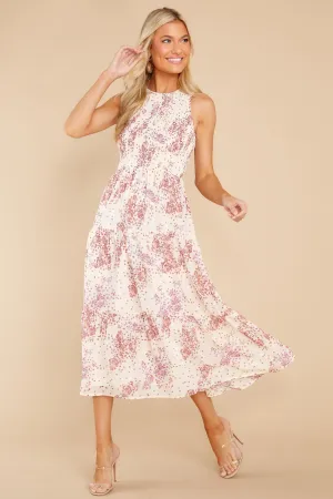 Tahlia Cream Multi Midi Dress