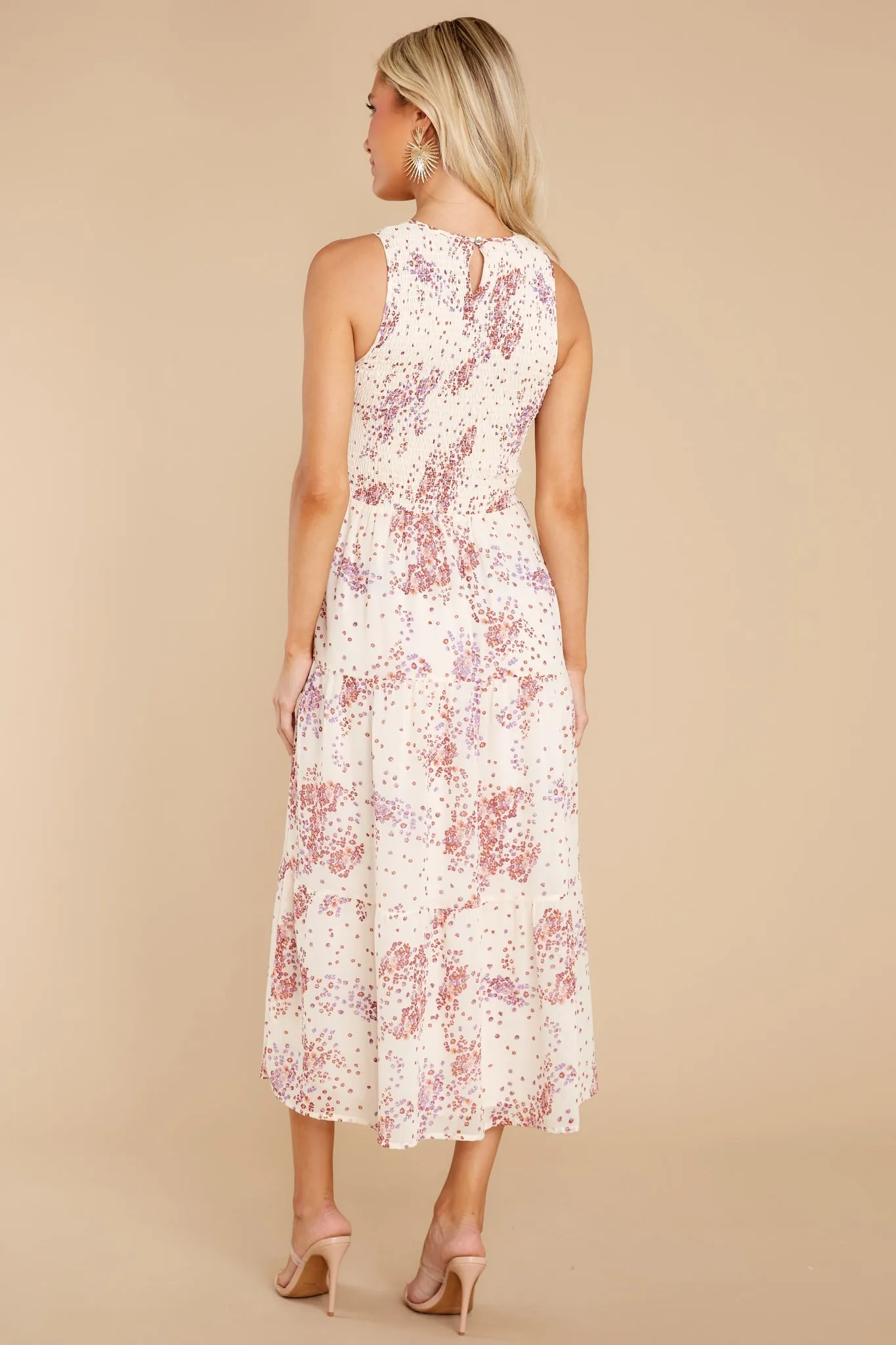 Tahlia Cream Multi Midi Dress