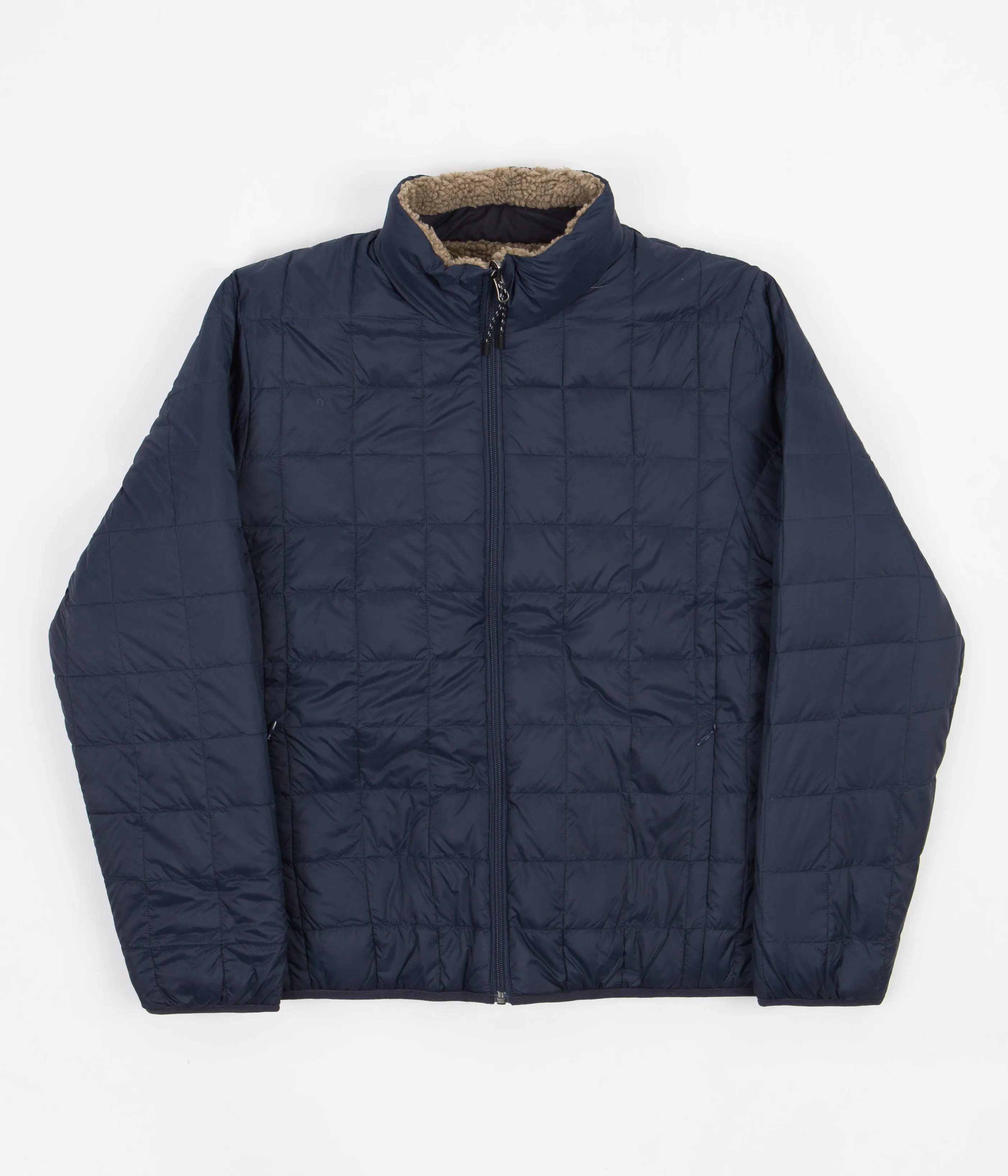 Taion Reversible Boa Fleece Down Jacket - Dark Navy / Beige