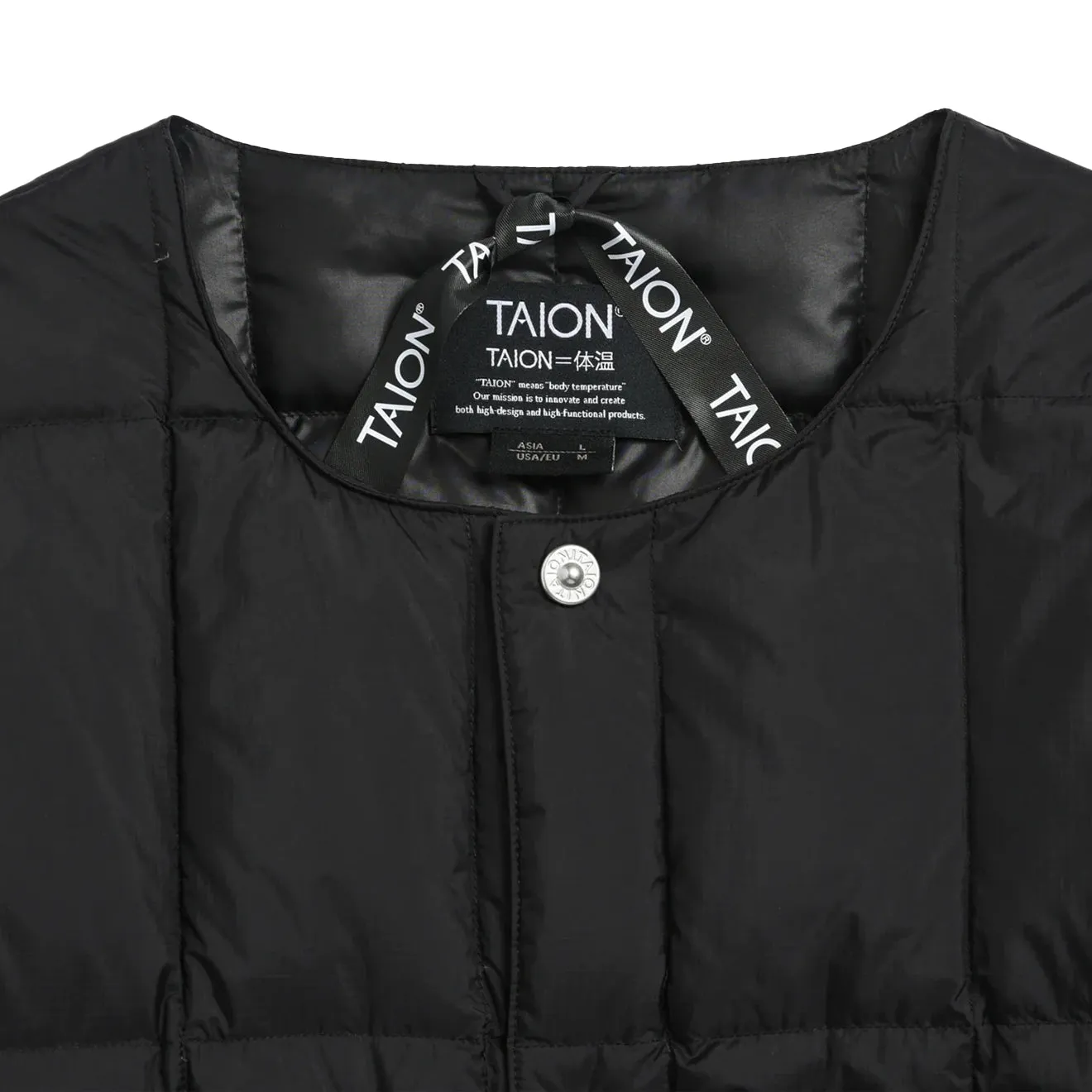 Taion Work Crew Neck Down Jacket Black