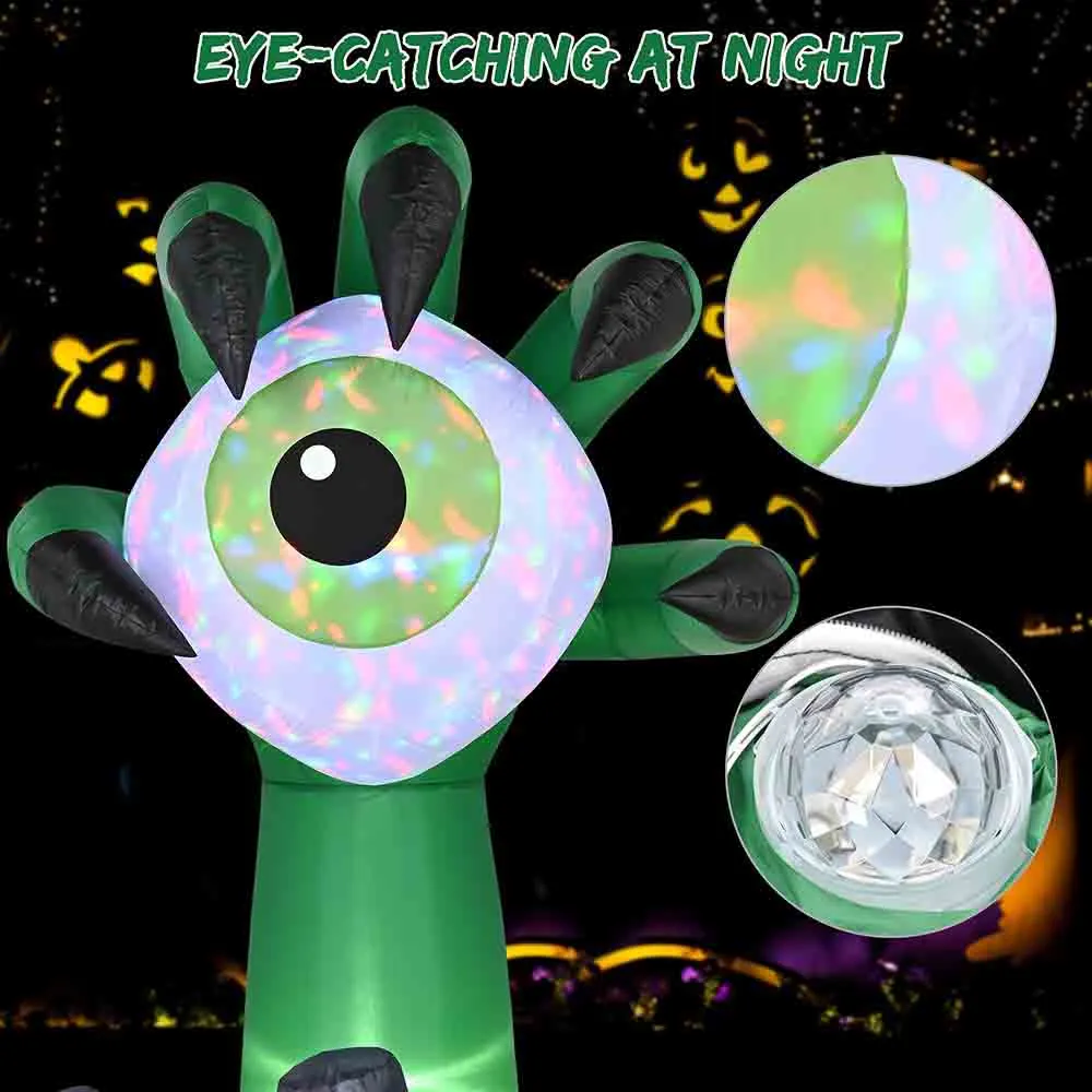 TheLAShop 6ft Halloween Inflatables Monster Hand Eyeball Color Changing