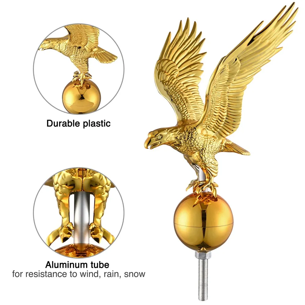 TheLAShop Deluxe Flagpole Eagle Ball Toppers Ornament