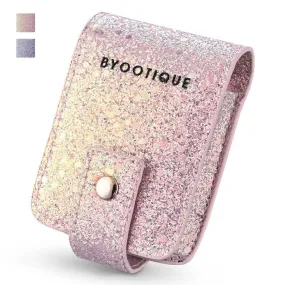 TheLAShop Glitter Lipstick Bag with Mirror for Double Lipsticks & Airpods