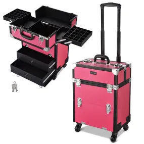 TheLAShop Rolling Makeup Case with Drawers Nail Polish Slots