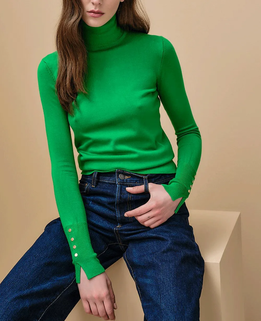 THIN TURTLENECK VISCOSE PULLOVER "AYINA"