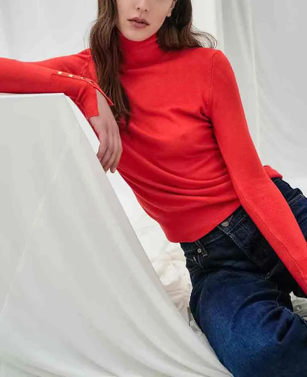 THIN TURTLENECK VISCOSE PULLOVER "AYINA"