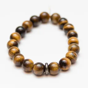 Tiger Eye Crystal Bracelet | Gunmetal Ring