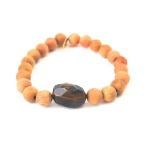 Tiger Eye Crystal Bracelet | Sandalwood Essential Oil Diffuser