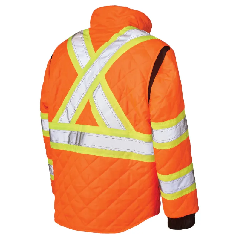 Tough Duck® Quilted Safety Trucker Jacket - Zipper Closure - SJ48