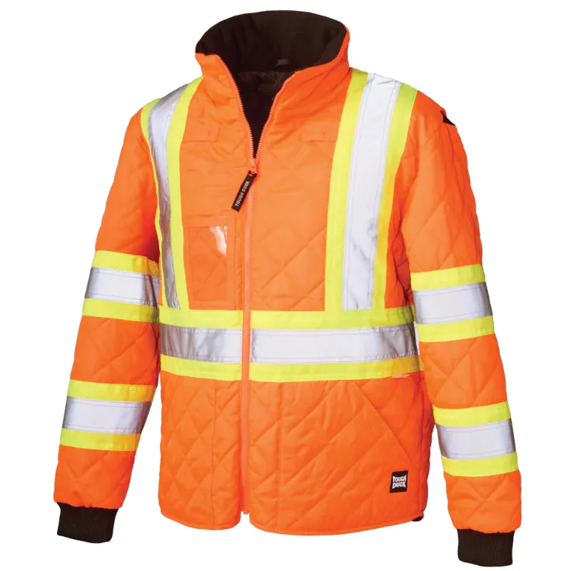 Tough Duck® Quilted Safety Trucker Jacket - Zipper Closure - SJ48