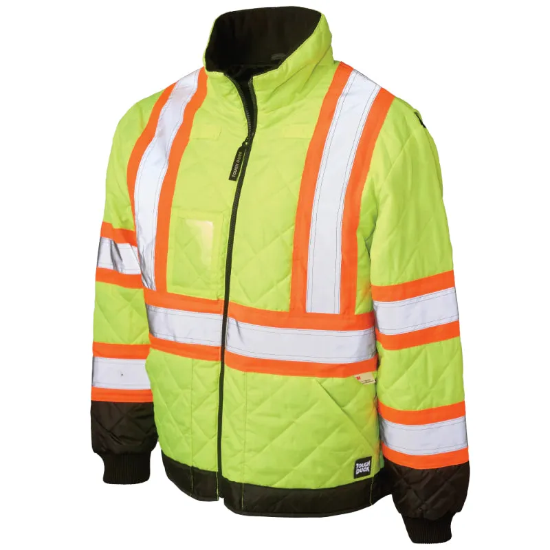 Tough Duck® Quilted Safety Trucker Jacket - Zipper Closure - SJ48