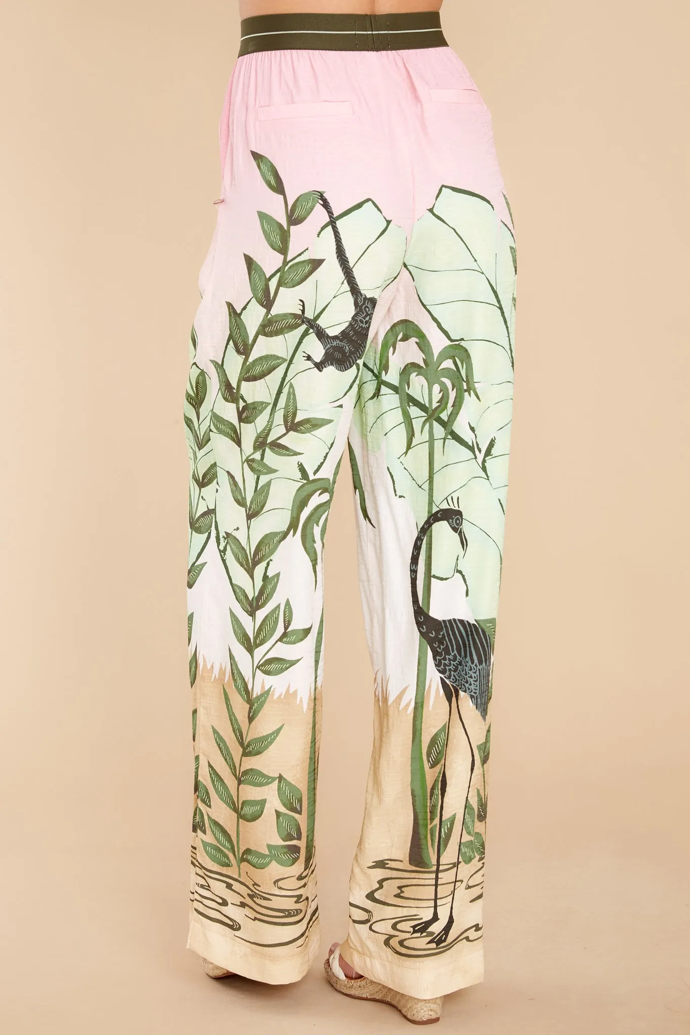 Tropical Hideaway Pink Print Trousers