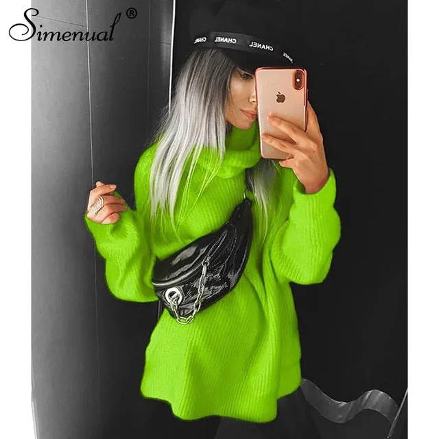 Turtleneck Autumn Winter Sweaters Casual Basic Slim Pullover