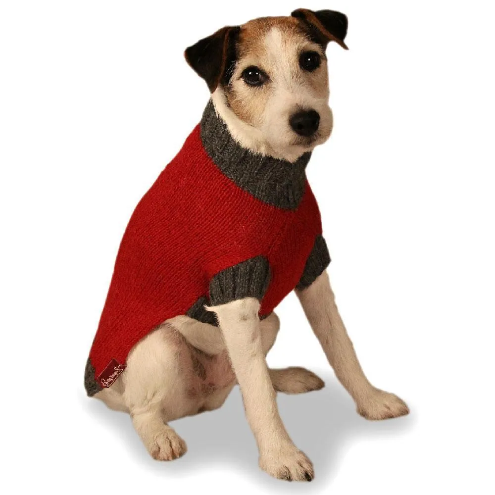 Turtleneck Dog Sweater Red