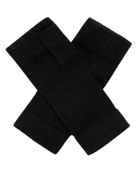 Unisex Fingerless Cashmere Gloves Black