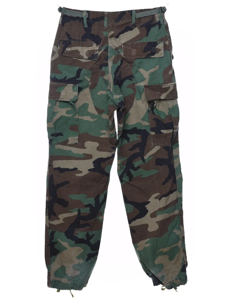 U.S Woodland Camouflage Design Cargo Trousers - W28 L32