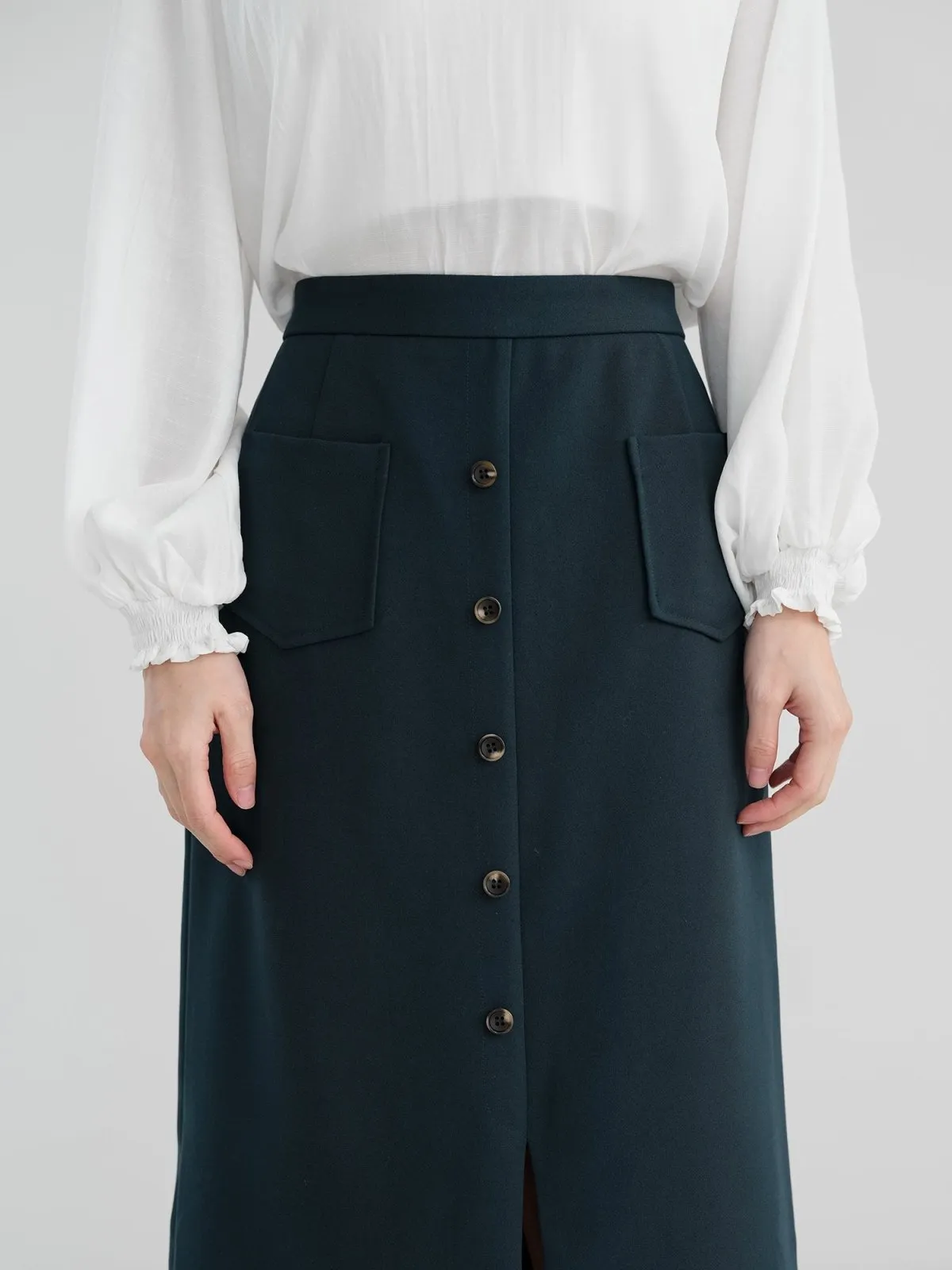 Valkyrie Buttoned Midi Skirt