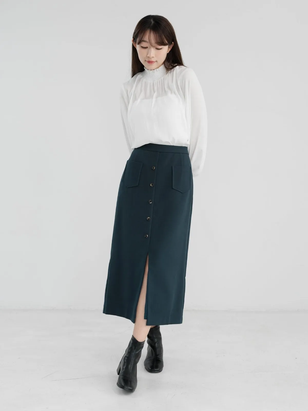 Valkyrie Buttoned Midi Skirt