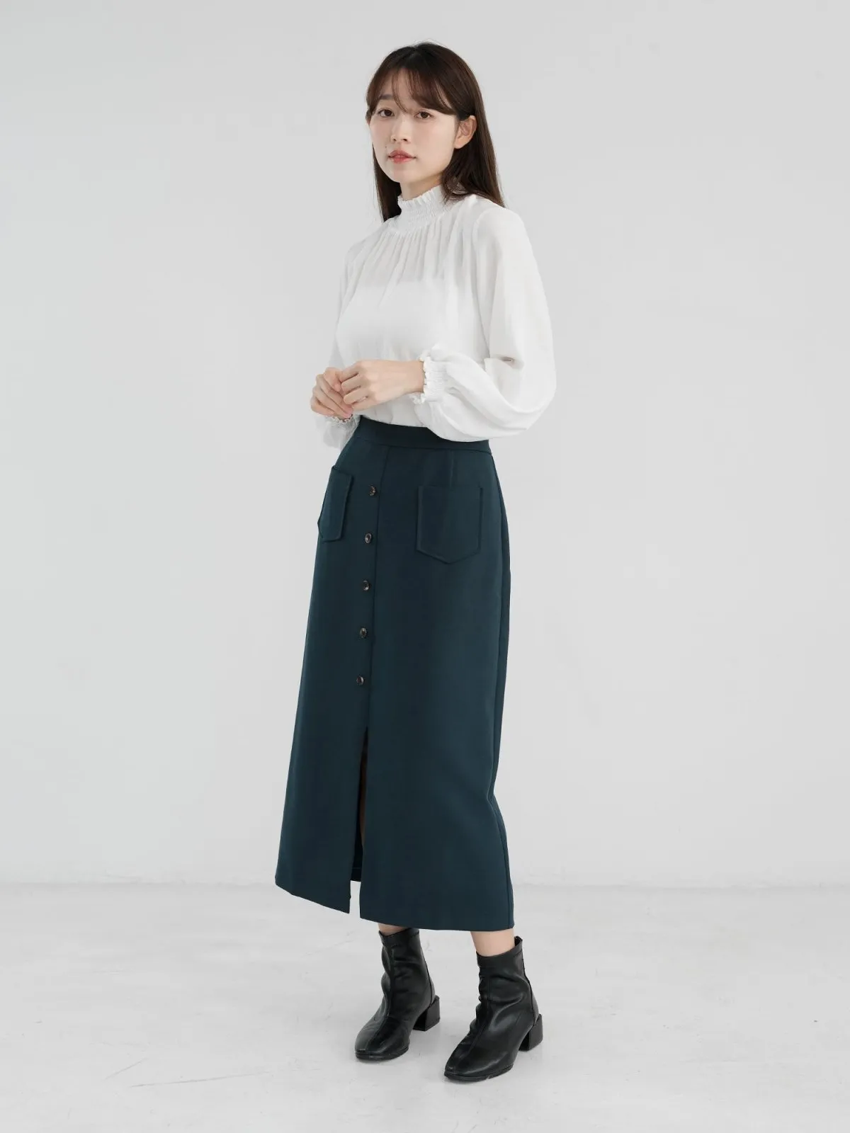 Valkyrie Buttoned Midi Skirt