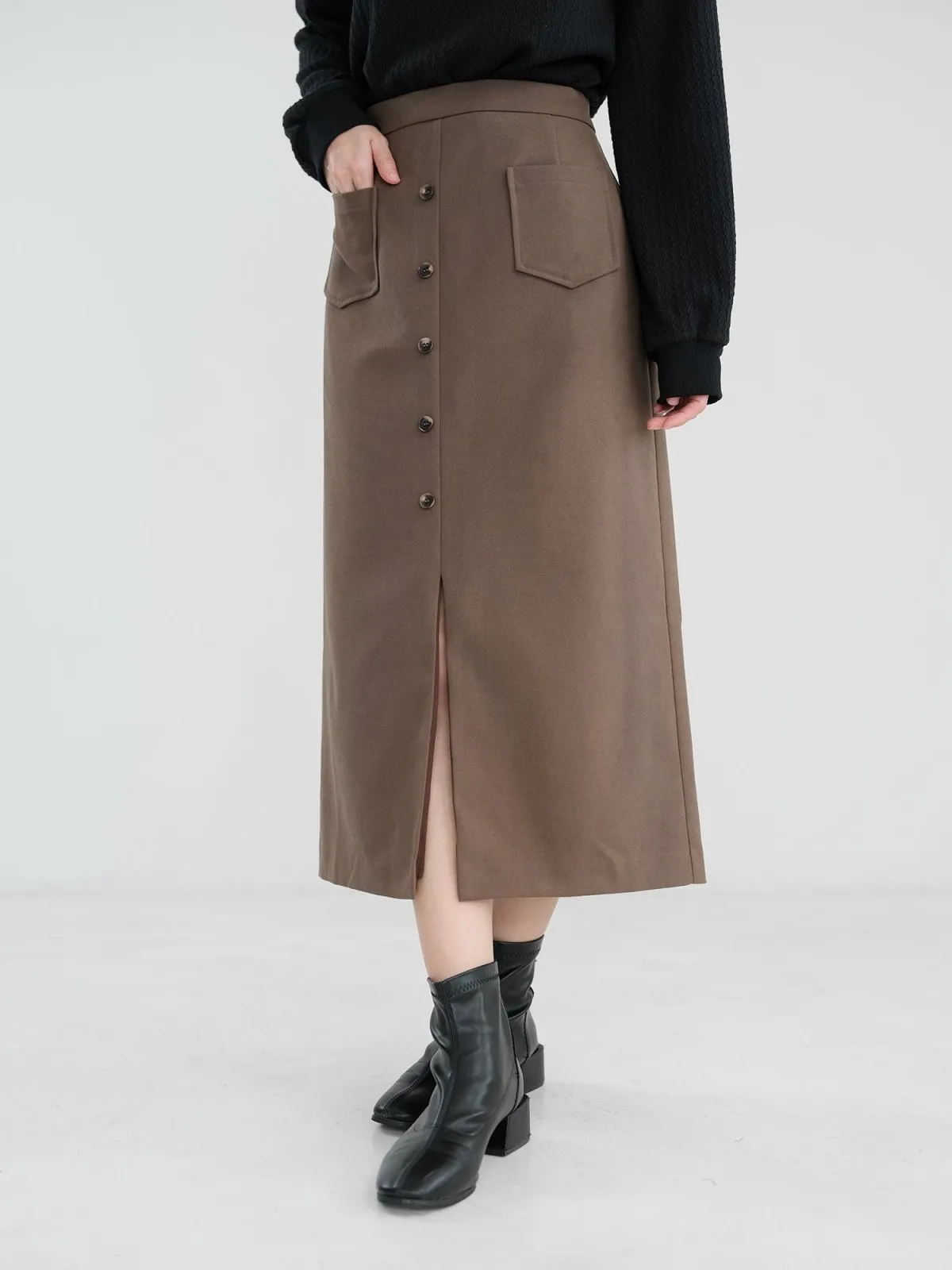 Valkyrie Buttoned Midi Skirt