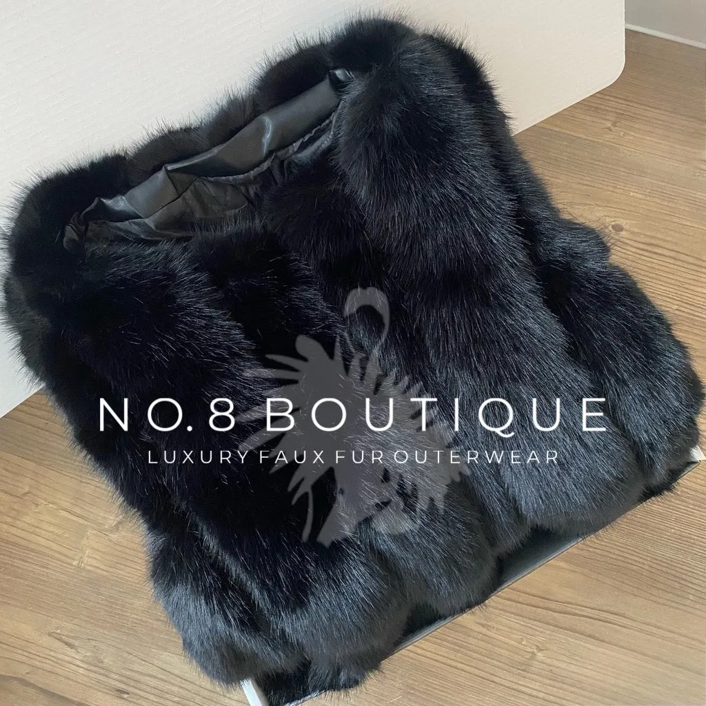 Vienna Straight Row Faux Fur Coat