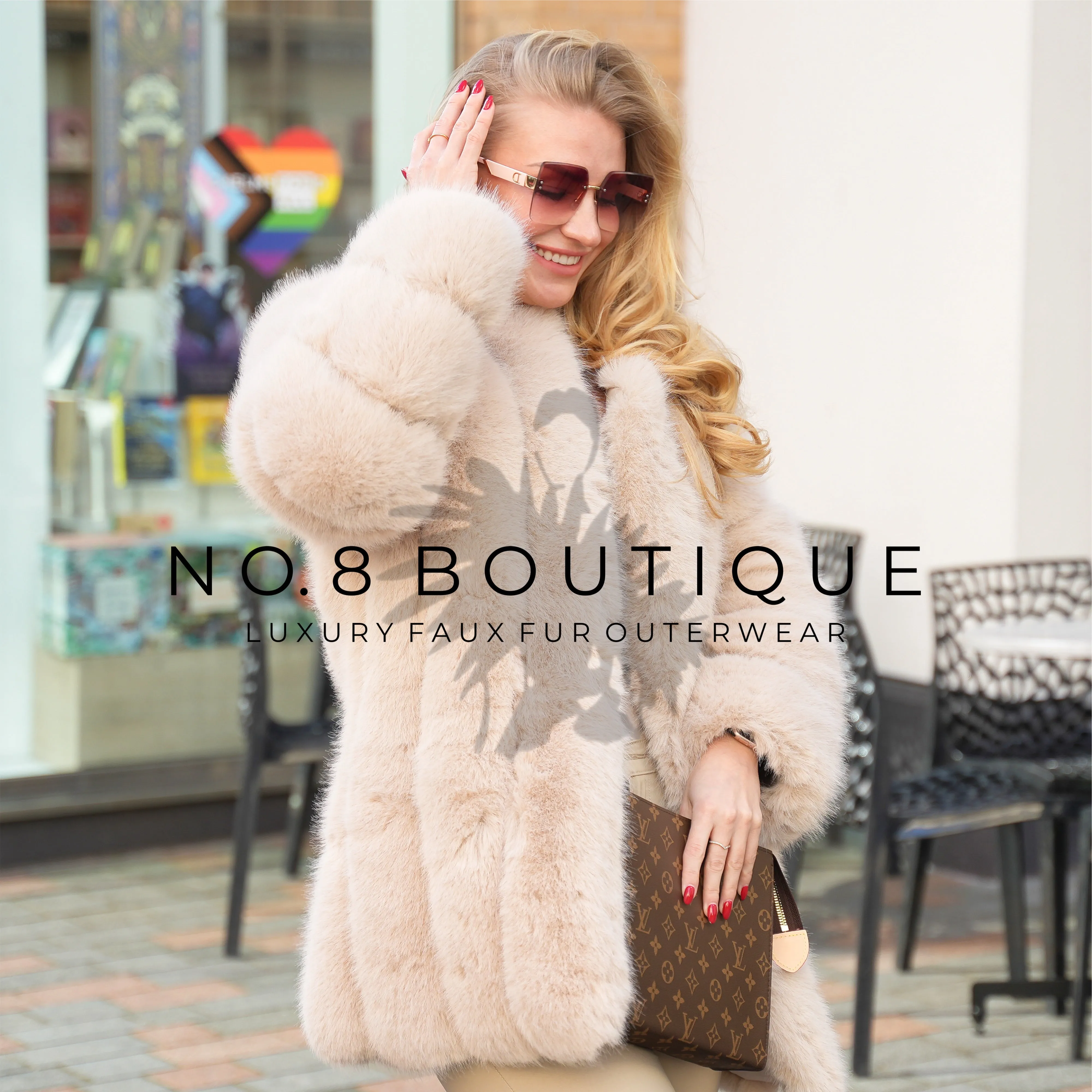 Vienna Straight Row Faux Fur Coat