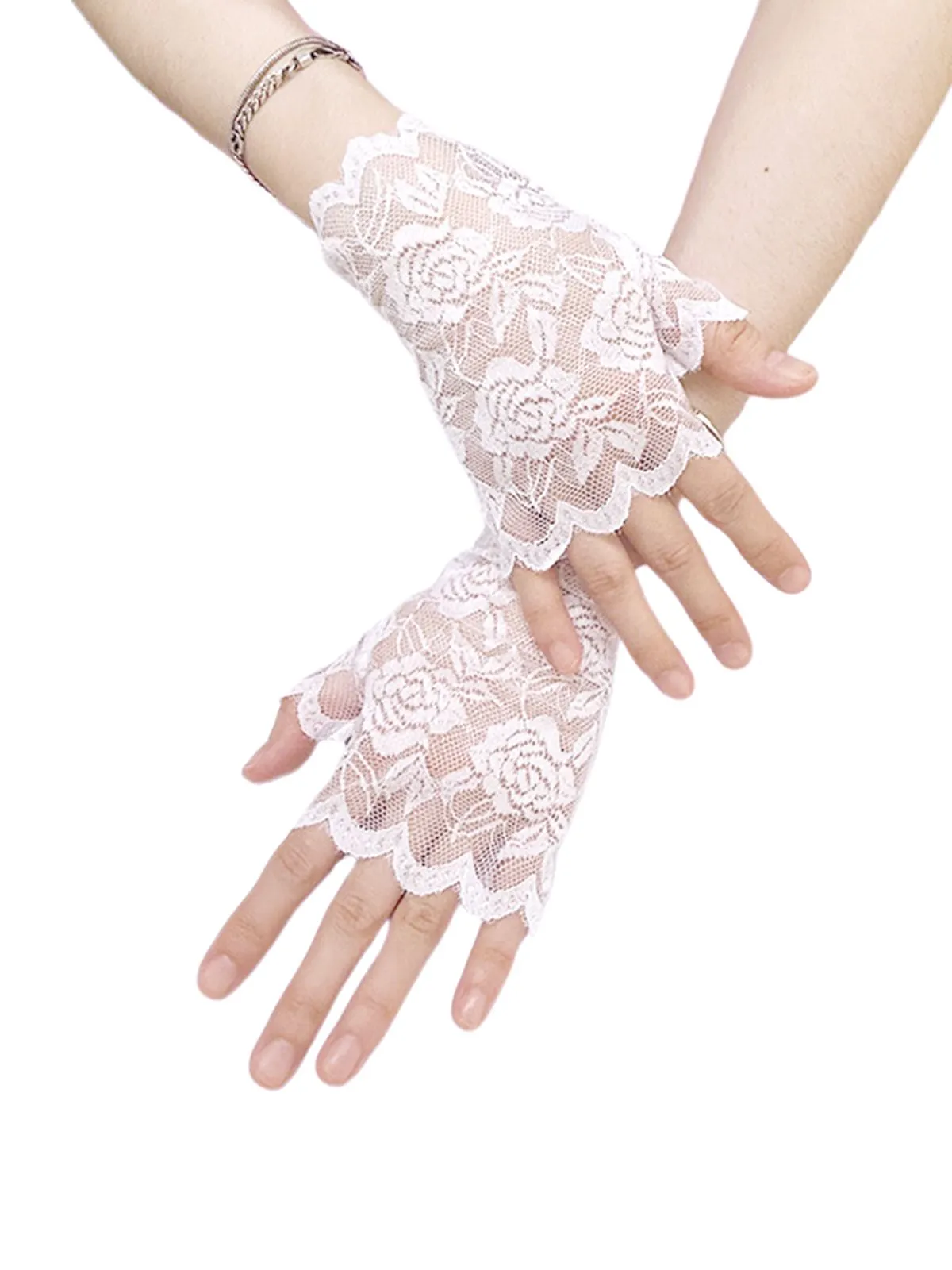 Vintage Rose Lace Fingerless Gloves