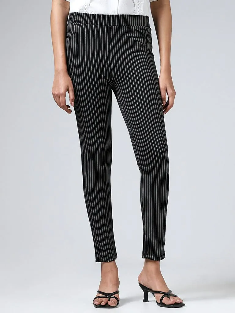 Wardrobe Black Pinstripes Trousers