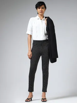 Wardrobe Black Pinstripes Trousers