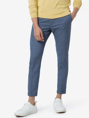 WES Formals Navy Carrot-Fit Checkered Trousers