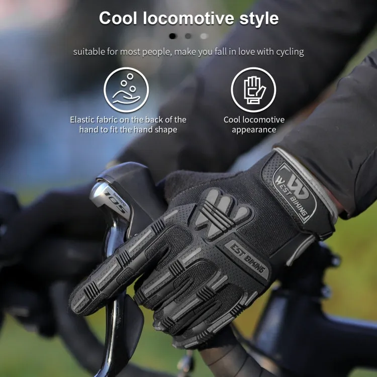 WEST BIKING YP0211208 Riding Gloves Motorcycle Bike Long Finger Non-Slip Touch Screen Gloves, Size: XL(Black Orange)