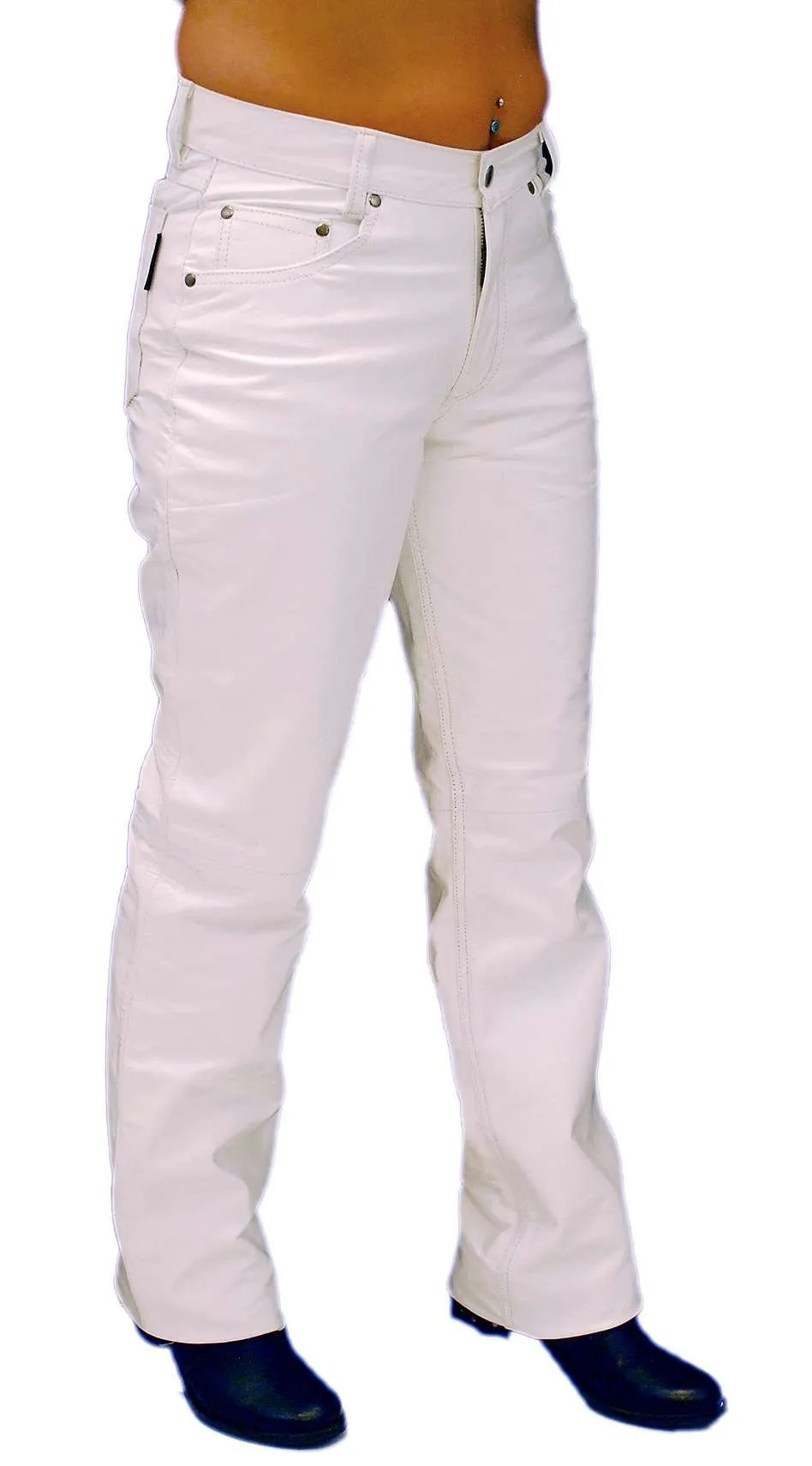 White Leather Pants for Women #LP710W ()