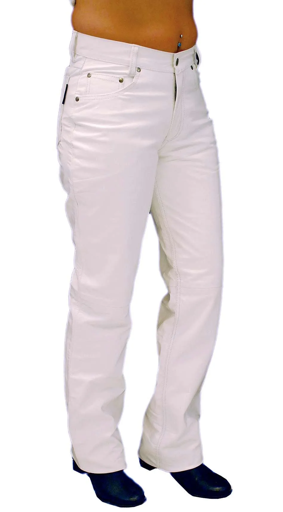 White Leather Pants for Women #LP710W ()