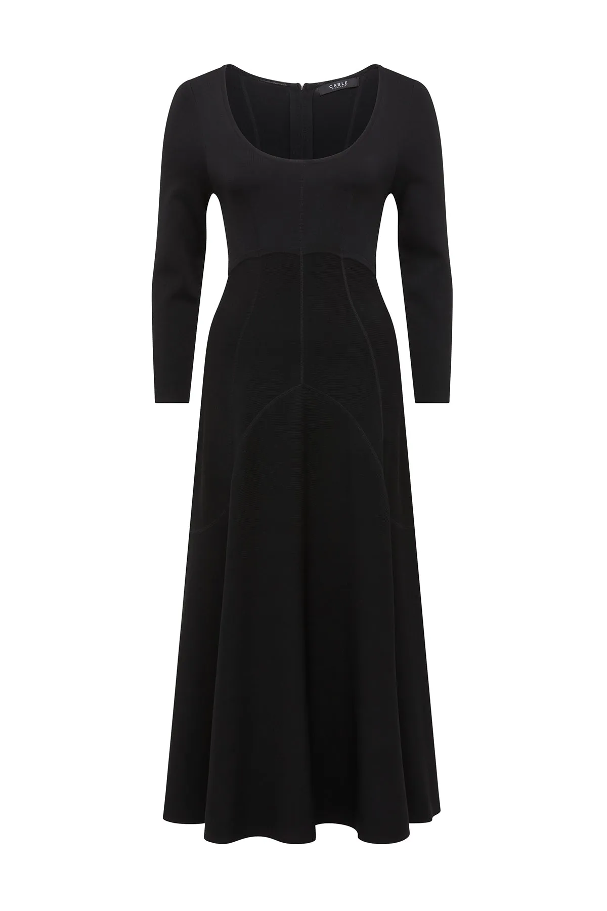 Winter Crepe Bodice Dress - Black