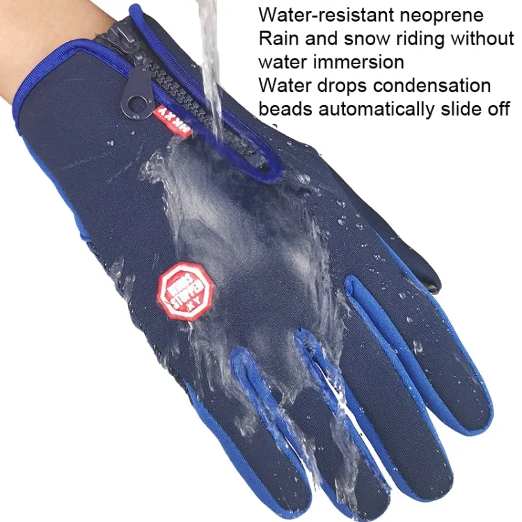 Winter Outdoor Riding Sports Waterproof Touch Screen Glove, Size: M(H043 Black)