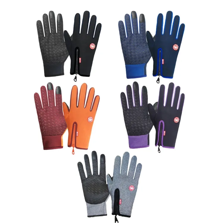 Winter Outdoor Riding Sports Waterproof Touch Screen Glove, Size: M(H043 Black)