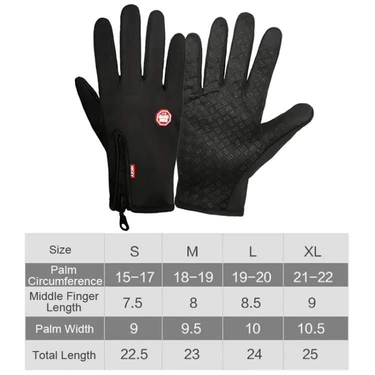 Winter Outdoor Riding Sports Waterproof Touch Screen Glove, Size: M(H043 Black)